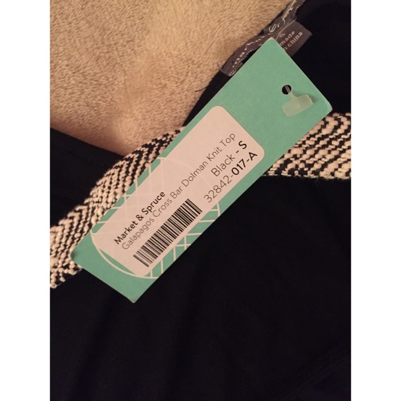 Stitch Fix Black Cross Bar Dolman Knit Top Small - Picture 3 of 3